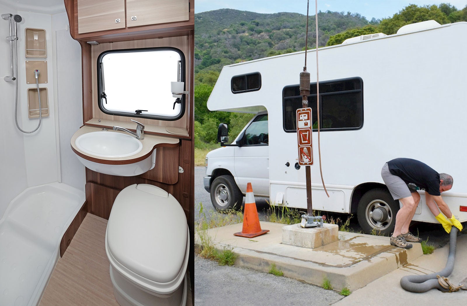 Portable RV/camper toilet and holding tank setup in Owensboro, Kentucky